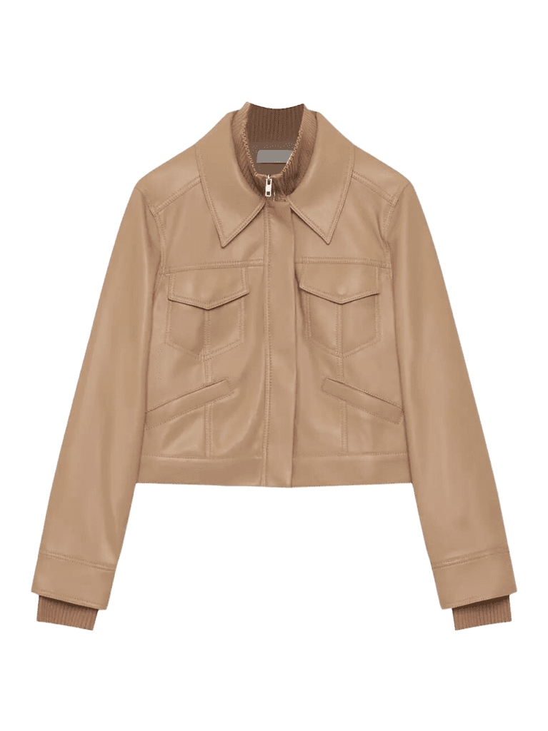 nude leather jacket